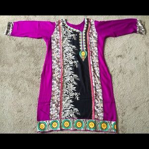 3 piece Purple salwa kameez with embroidery